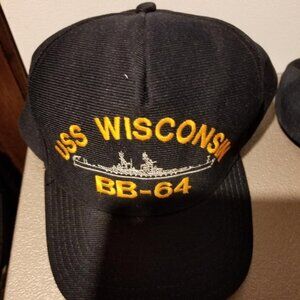 Hat- Dark Grey USS Wisconsin with Gold Lettering